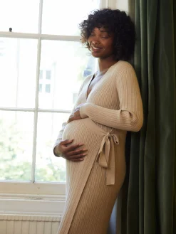 Femme Primark Robes|Robe Portefeuille De Maternité Mi-longue En Maille