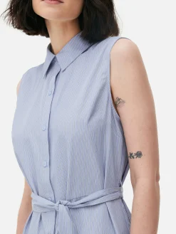 Femme Primark Robes|Robe-chemise Mi-longue Sans Manches