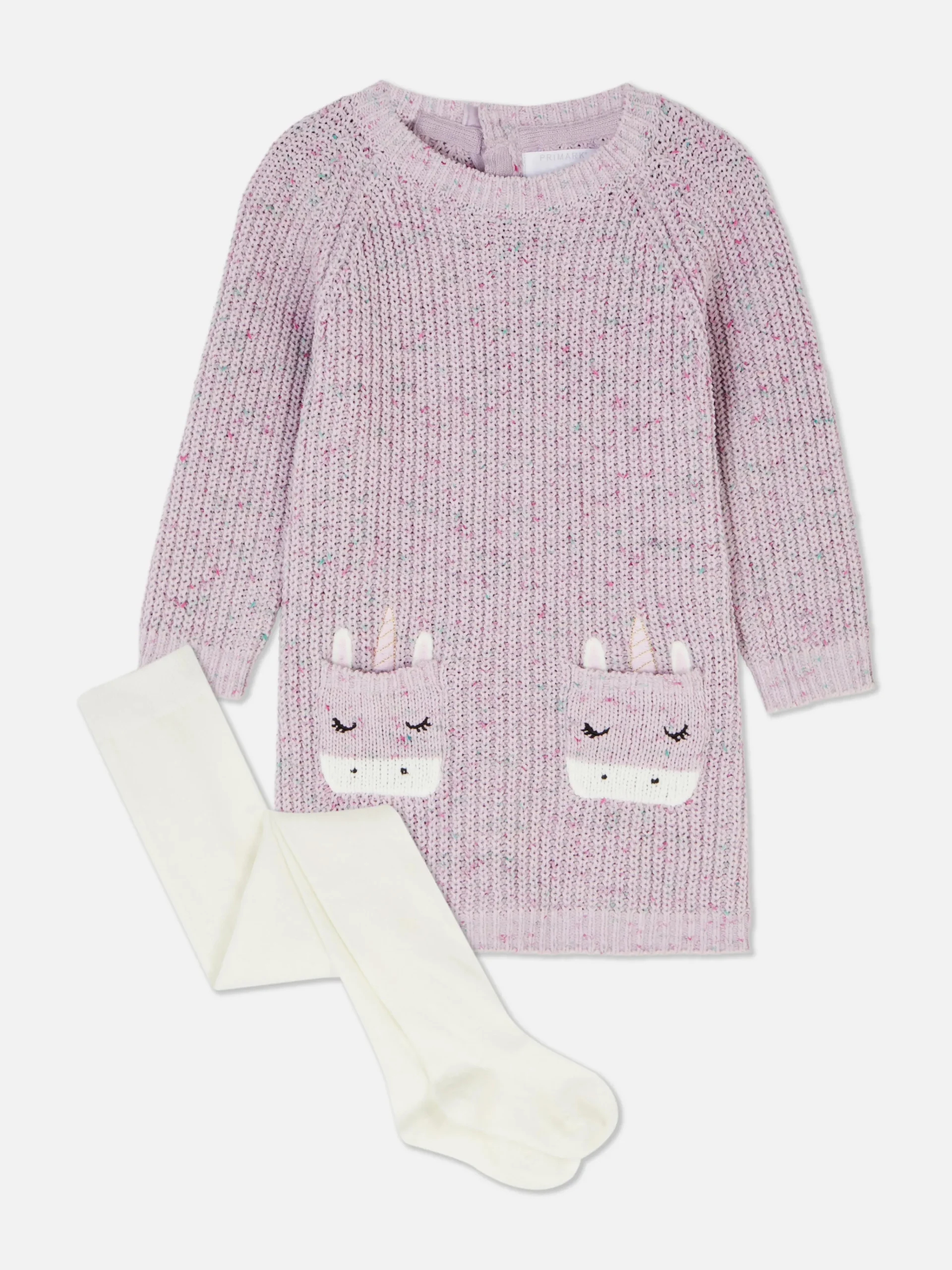 Primark Robes Et Jupes|Robe-pull En Tricot Et Collants à Motif Licorne
