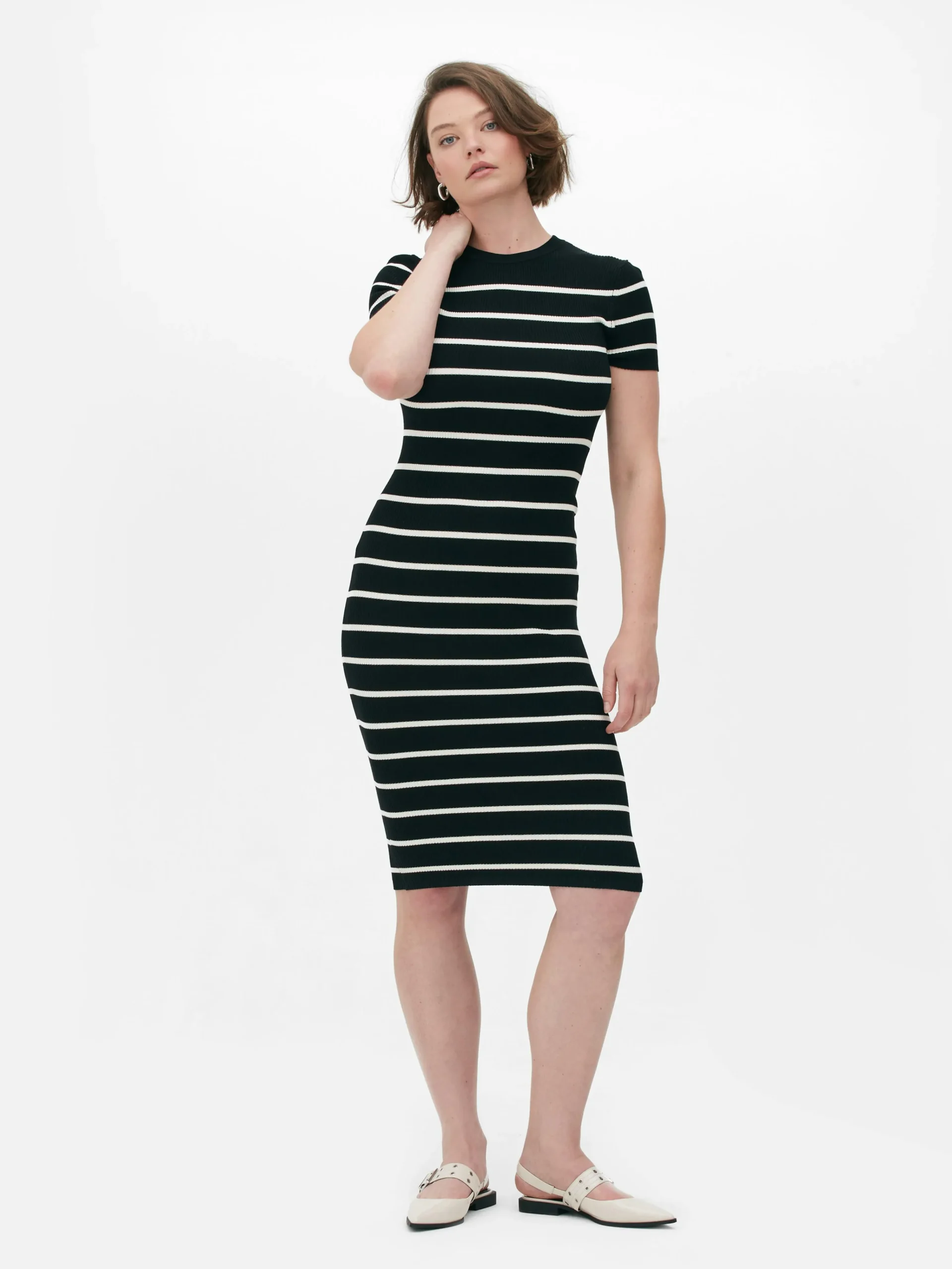 Femme Primark Robes|Robe-pull Mi-longue à Manches Courtes