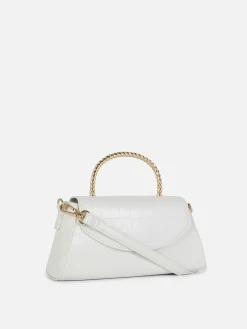 Femme Primark Sacs Et Porte-Monnaie|Sac à Bandoulière En Imitation Croco Avec Poignée En Métal