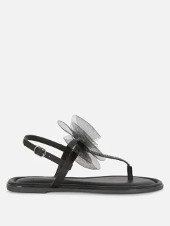 Femme Primark Sandales|Sandales à Nœud En Maille, Pointure Large