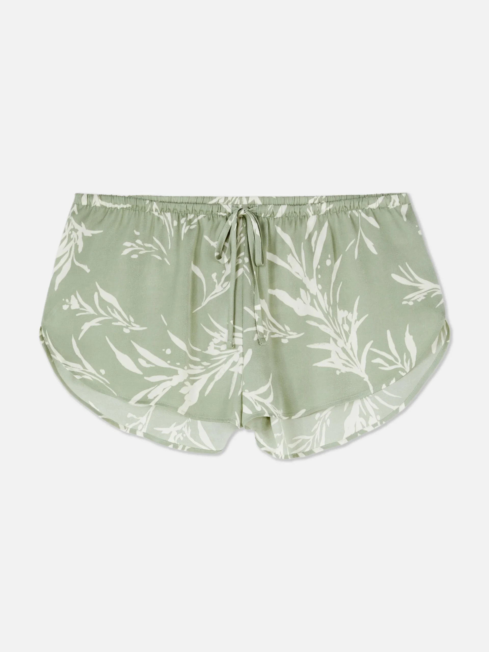 Femme Primark Bas De Pyjama|Short De Pyjama En Satin à Motif Feuilles