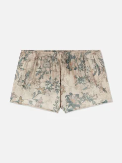 Femme Primark Bas De Pyjama|Short De Pyjama En Satin à Fleurs