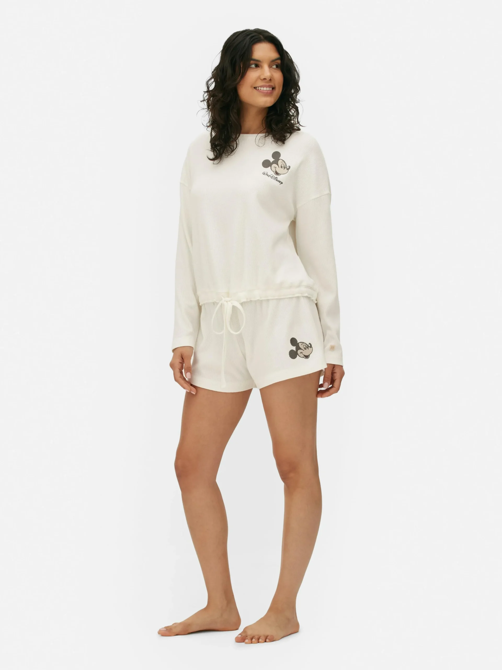 Femme Primark Bas De Pyjama|Short De Pyjama Gaufré Disney Mickey Mouse