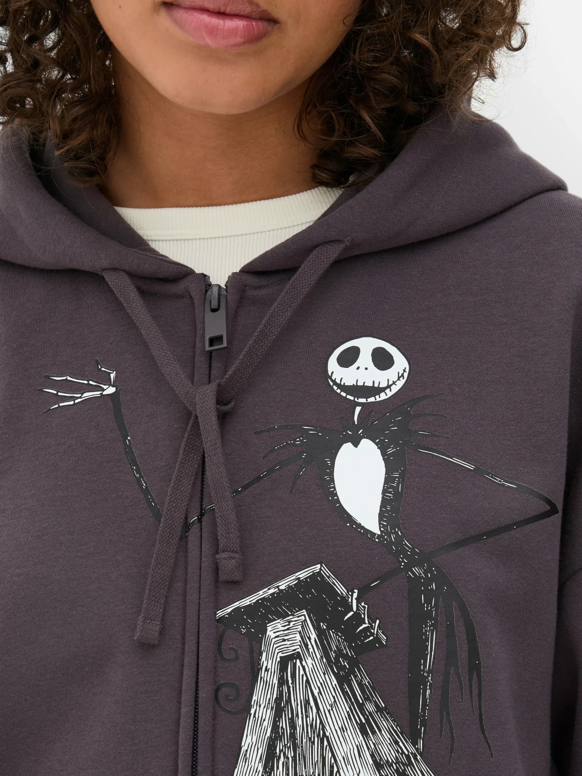 Femme Primark The Nightmare Before Christmas|Tout Halloween|Sweat à Capuche Zippé Disney L'Étrange Noël De Monsieur Jack De Tim Burton