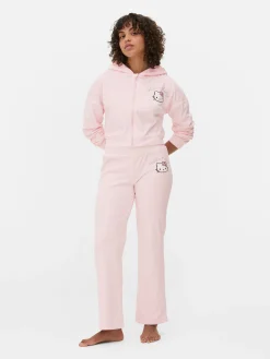 Femme Primark Hauts De Pyjama|Sweat à Capuche Zippé En Velours à Coordonner Hello Kitty