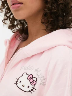 Femme Primark Hauts De Pyjama|Sweat à Capuche Zippé En Velours à Coordonner Hello Kitty