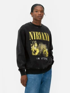 Homme Primark T-Shirts Et Sweat-Shirts À Motifs|Sweats À Capuche Et Sweat-Shirts|Sweat-shirt Délavé Nirvana