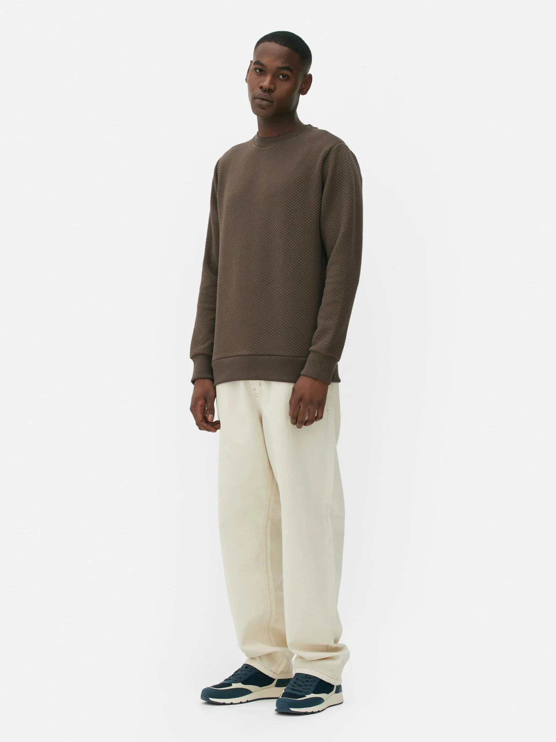 Homme Primark Sweats À Capuche Et Sweat-Shirts|Sweat-shirt Matelassé à Motif Losanges