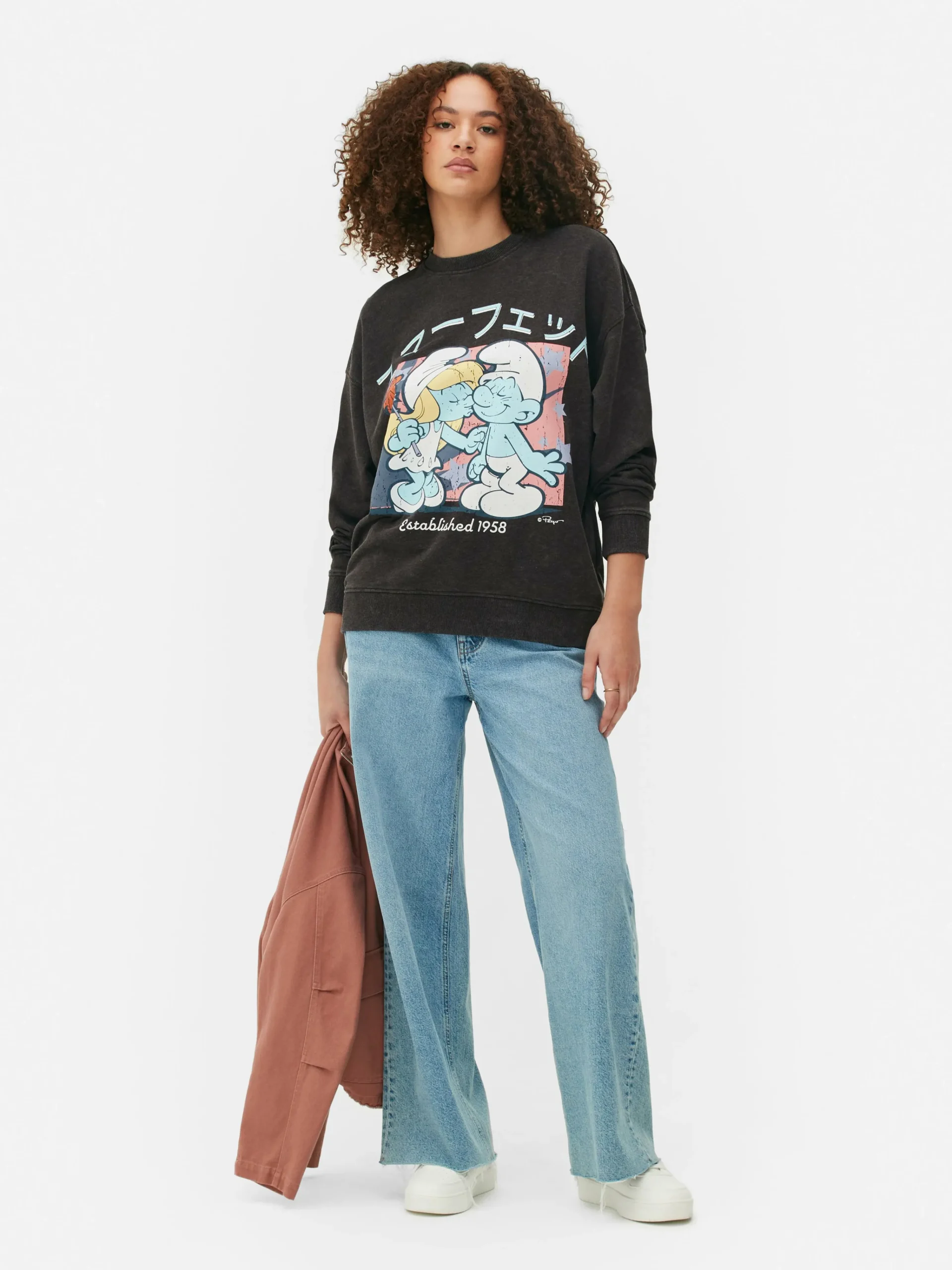 Femme Primark Sweats À Capuche Et Sweat-Shirts|Sweat-shirt Oversize Graphique Les Schtroumpfs