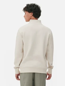 Homme Primark Sweats À Capuche Et Sweat-Shirts|Sweat-shirt Texturé à Col Zippé Et Motif Géométrique