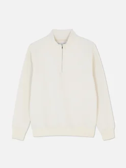 Homme Primark Sweats À Capuche Et Sweat-Shirts|Sweat-shirt Texturé à Col Zippé Et Motif Géométrique