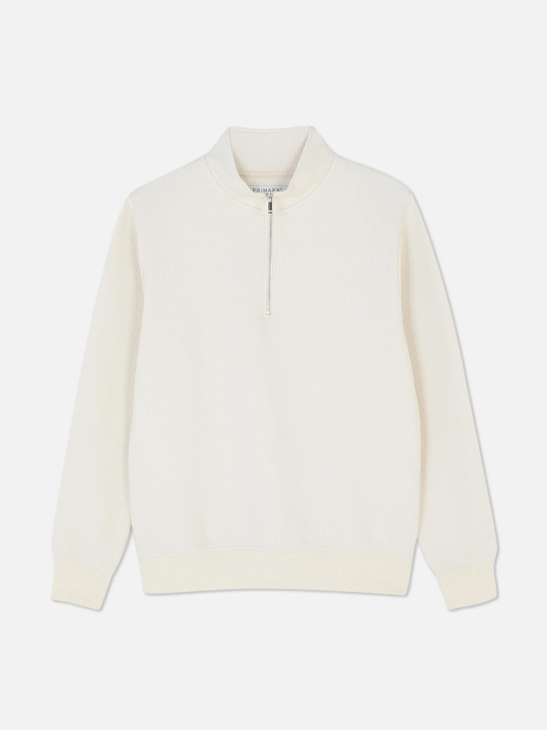 Homme Primark Sweats À Capuche Et Sweat-Shirts|Sweat-shirt Texturé à Col Zippé Et Motif Géométrique