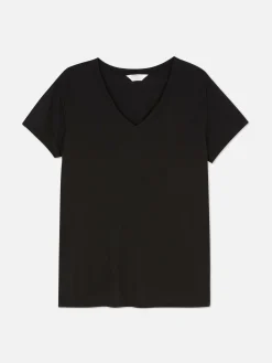 Femme Primark Hauts Et T-Shirts|T-shirt à Col En V En Coton Mélangé