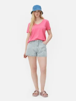 Femme Primark Hauts Et T-Shirts|T-shirt à Col En V Et Manches Courtes