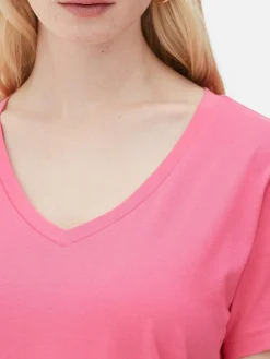 Femme Primark Hauts Et T-Shirts|T-shirt à Col En V Et Manches Courtes