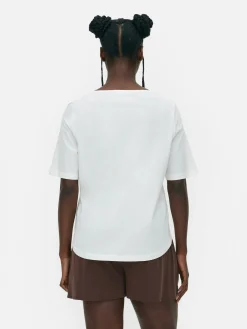 Femme Primark Hauts Et T-Shirts|T-shirt à Col En V Et Manches Courtes