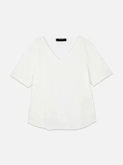 Femme Primark Hauts Et T-Shirts|T-shirt à Col En V Et Manches Courtes