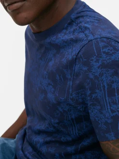 Homme Primark Hauts Et T-Shirts|T-shirt à Col Ras-du-cou Et Motif Arbres Japonais