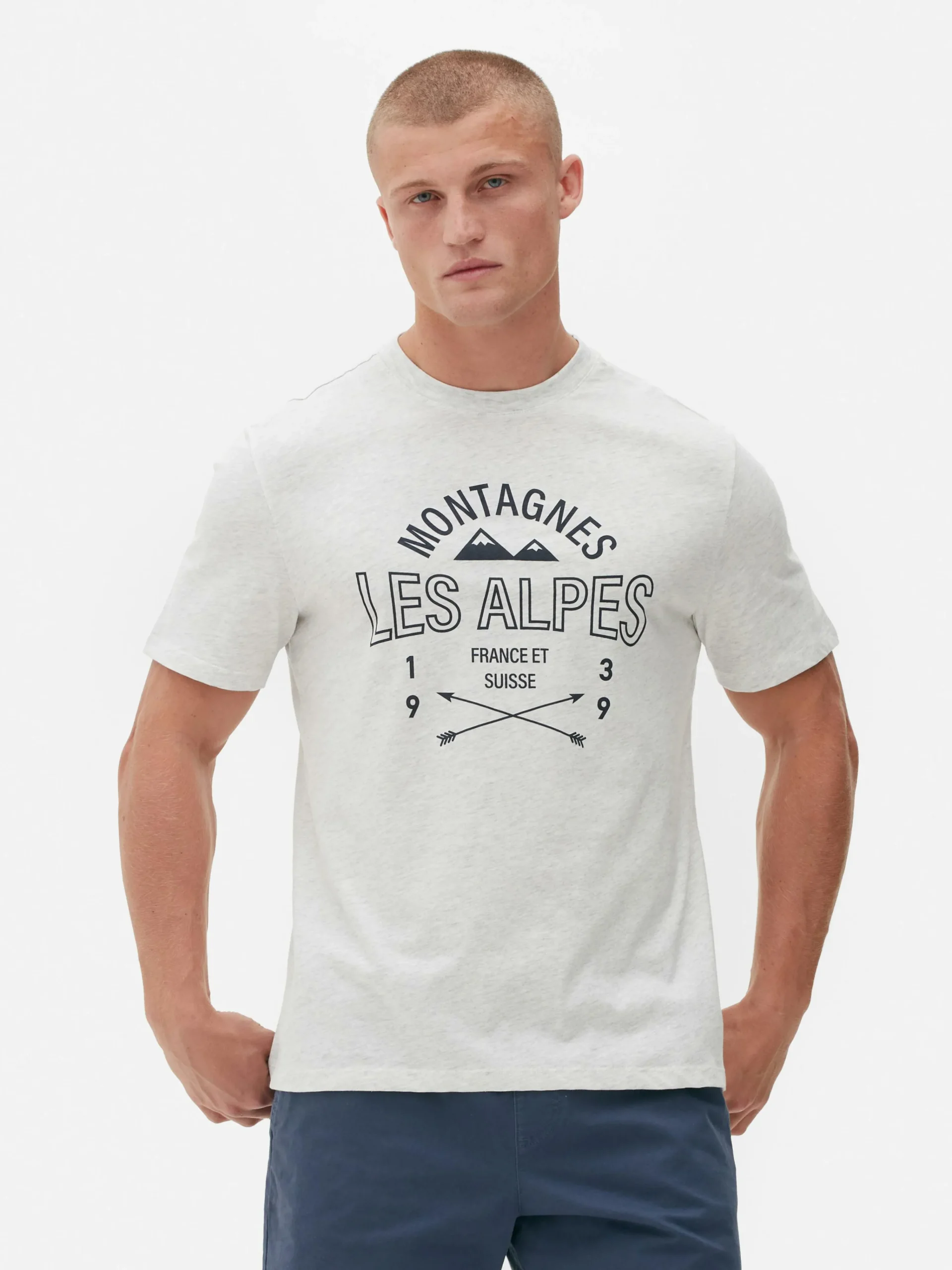 Homme Primark Hauts Et T-Shirts|T-shirt à Imprimé Les Alpes