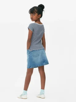 Enfant Primark Hauts Et T-Shirts|T-shirt à Rayures Et à Finitions En Dentelle