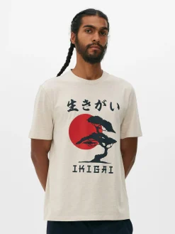Homme Primark Hauts Et T-Shirts|T-shirt Avec Imprimé Arbre Japonais