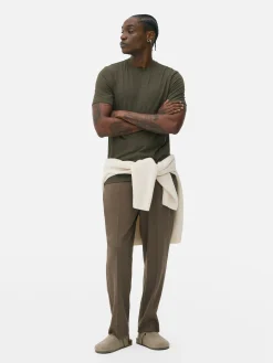 Homme Primark Hauts Et T-Shirts|T-shirt Coupe Slim à Manches Courtes