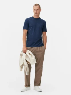 Homme Primark Hauts Et T-Shirts|T-shirt Coupe Slim à Manches Courtes