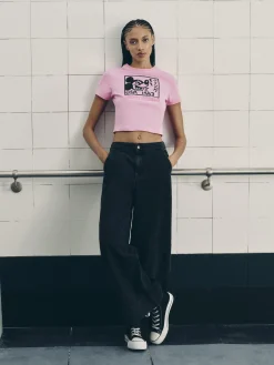 Femme Primark Hauts Et T-Shirts|T-shirt Court Disney Mickey Mouse X Keith Haring