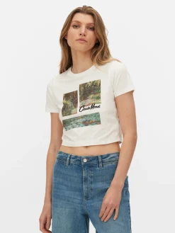 Femme Primark Hauts Et T-Shirts|T-shirt Court Graphique Claude Monet