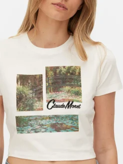 Femme Primark Hauts Et T-Shirts|T-shirt Court Graphique Claude Monet