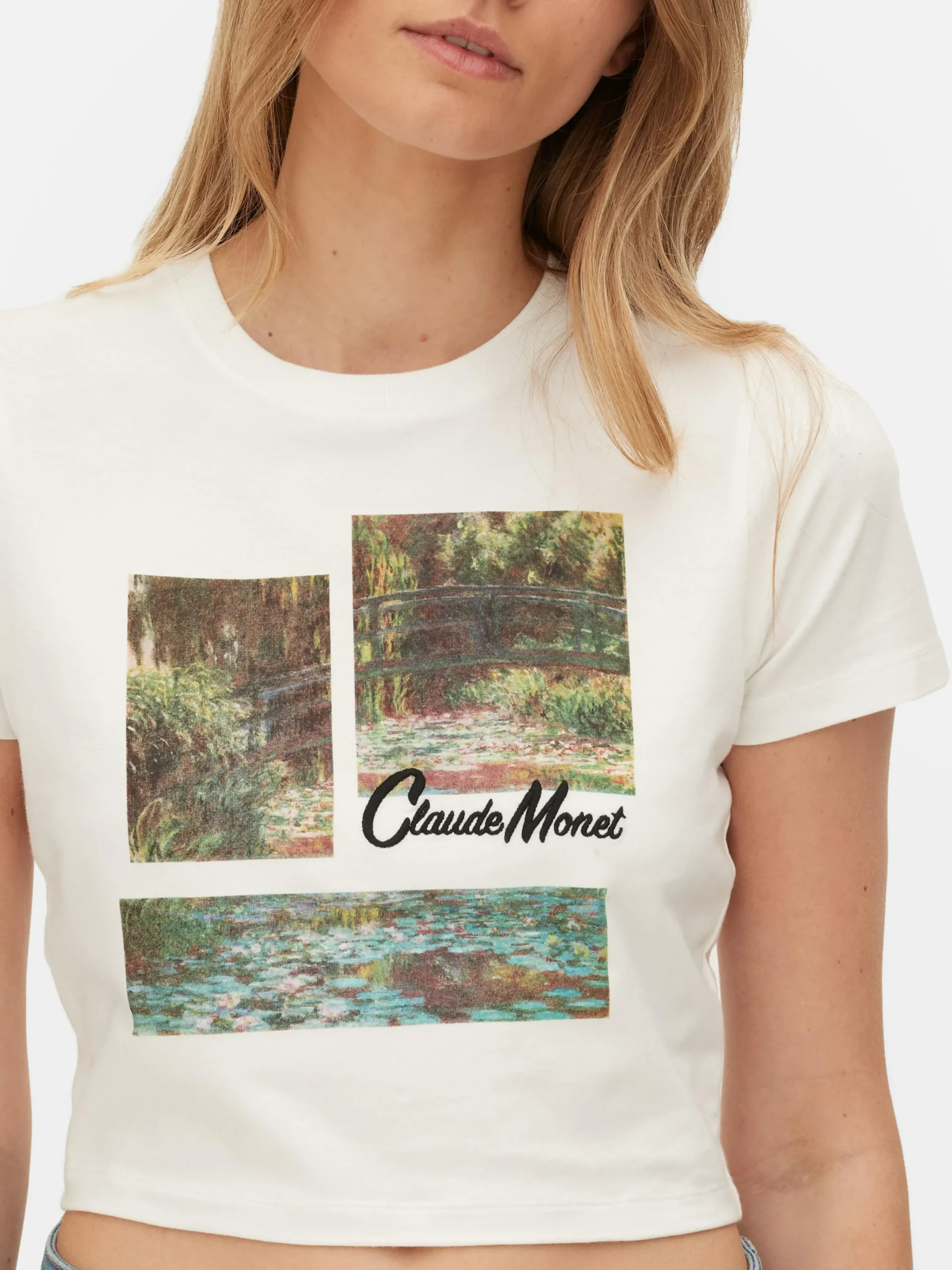 Femme Primark Hauts Et T-Shirts|T-shirt Court Graphique Claude Monet