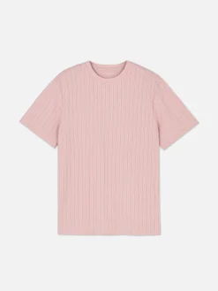 Homme Primark Hauts Et T-Shirts|T-shirt Côtelé à Col Ras-du-cou