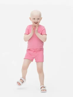 Enfant Primark Hauts Et T-Shirts|T-shirt Côtelé à Finition Festonnée à Coordonner