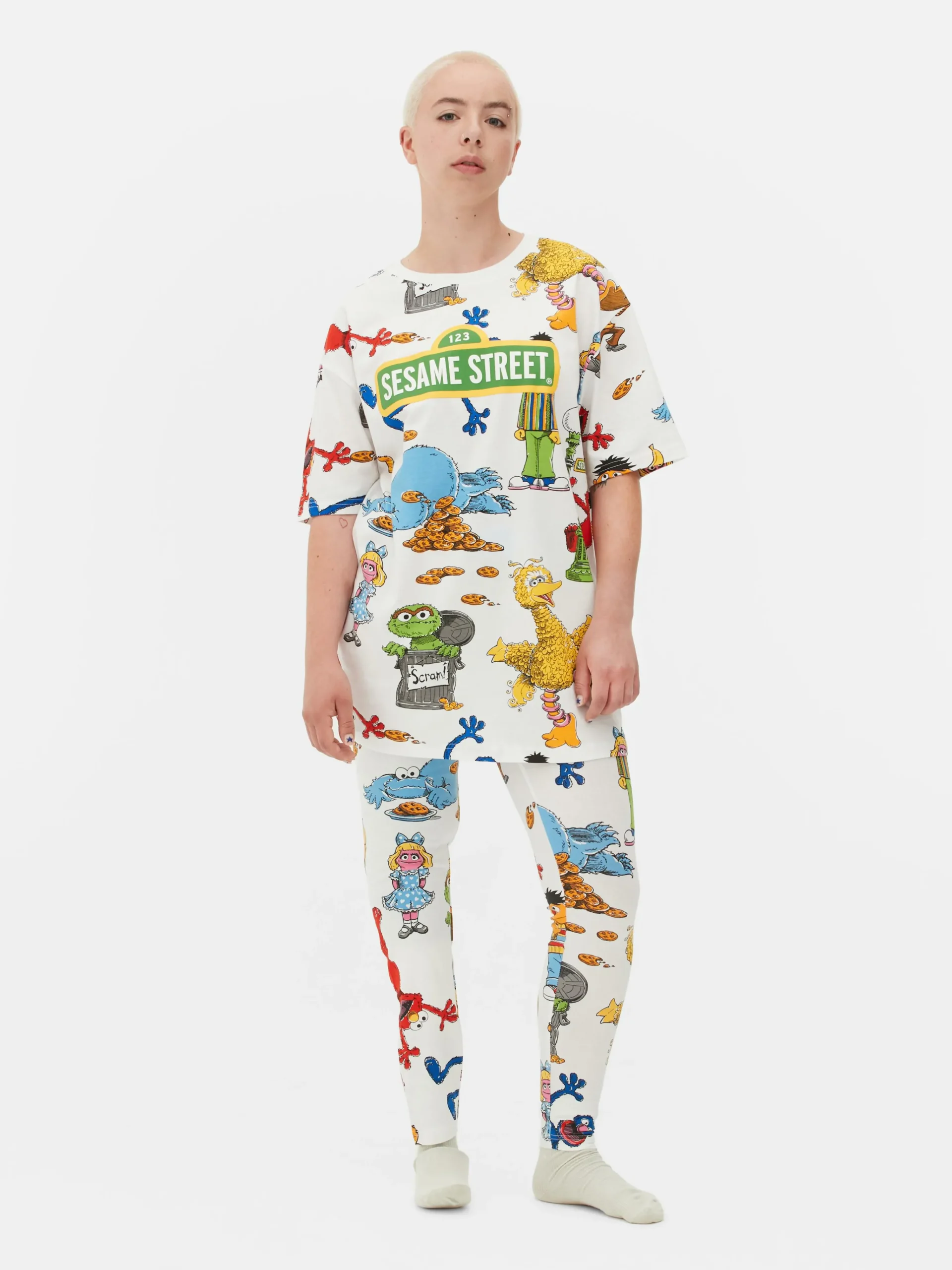 Femme Primark Hauts De Pyjama|T-shirt De Nuit Graphique 1, Rue Sésame