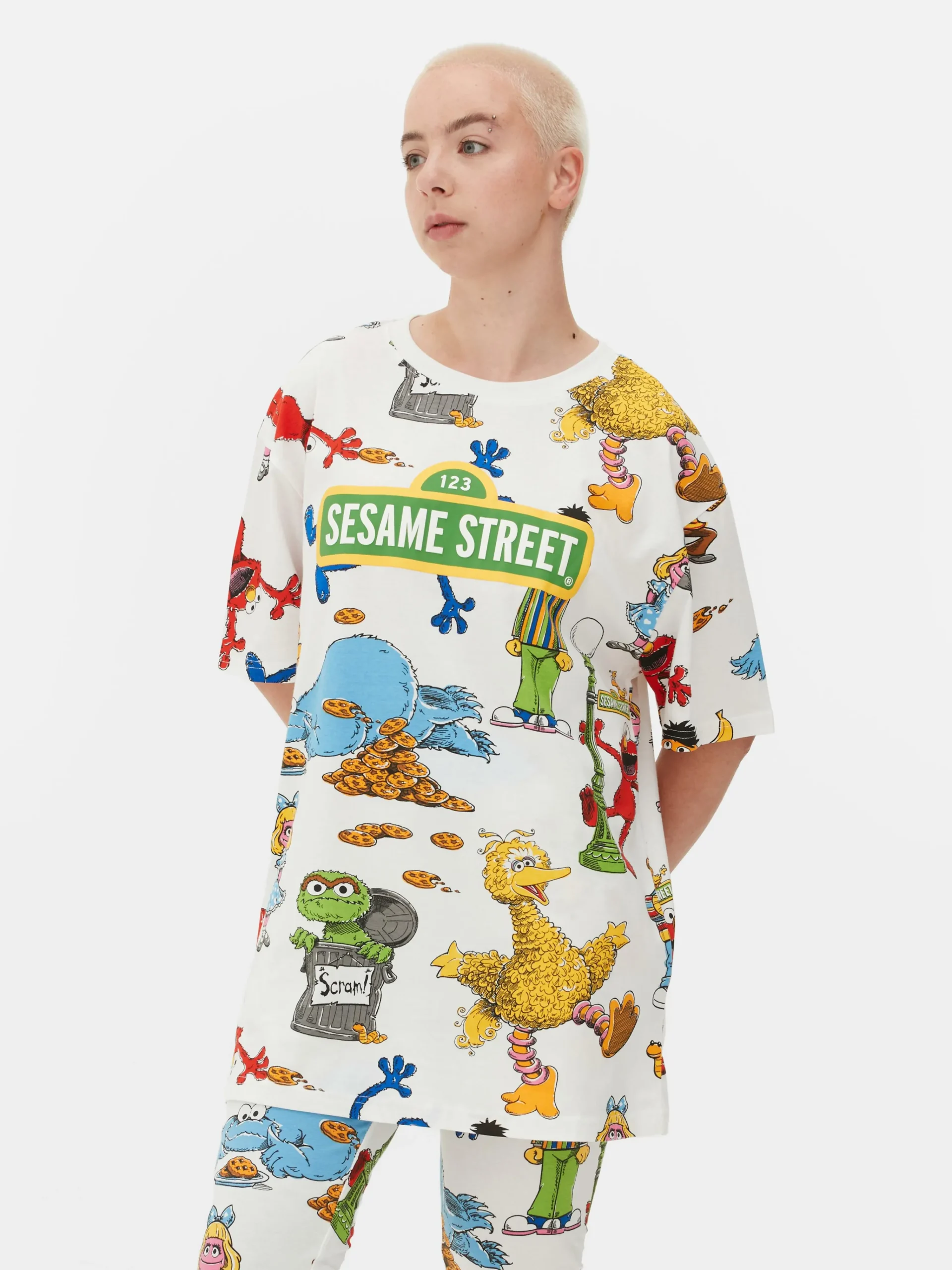 Femme Primark Hauts De Pyjama|T-shirt De Nuit Graphique 1, Rue Sésame