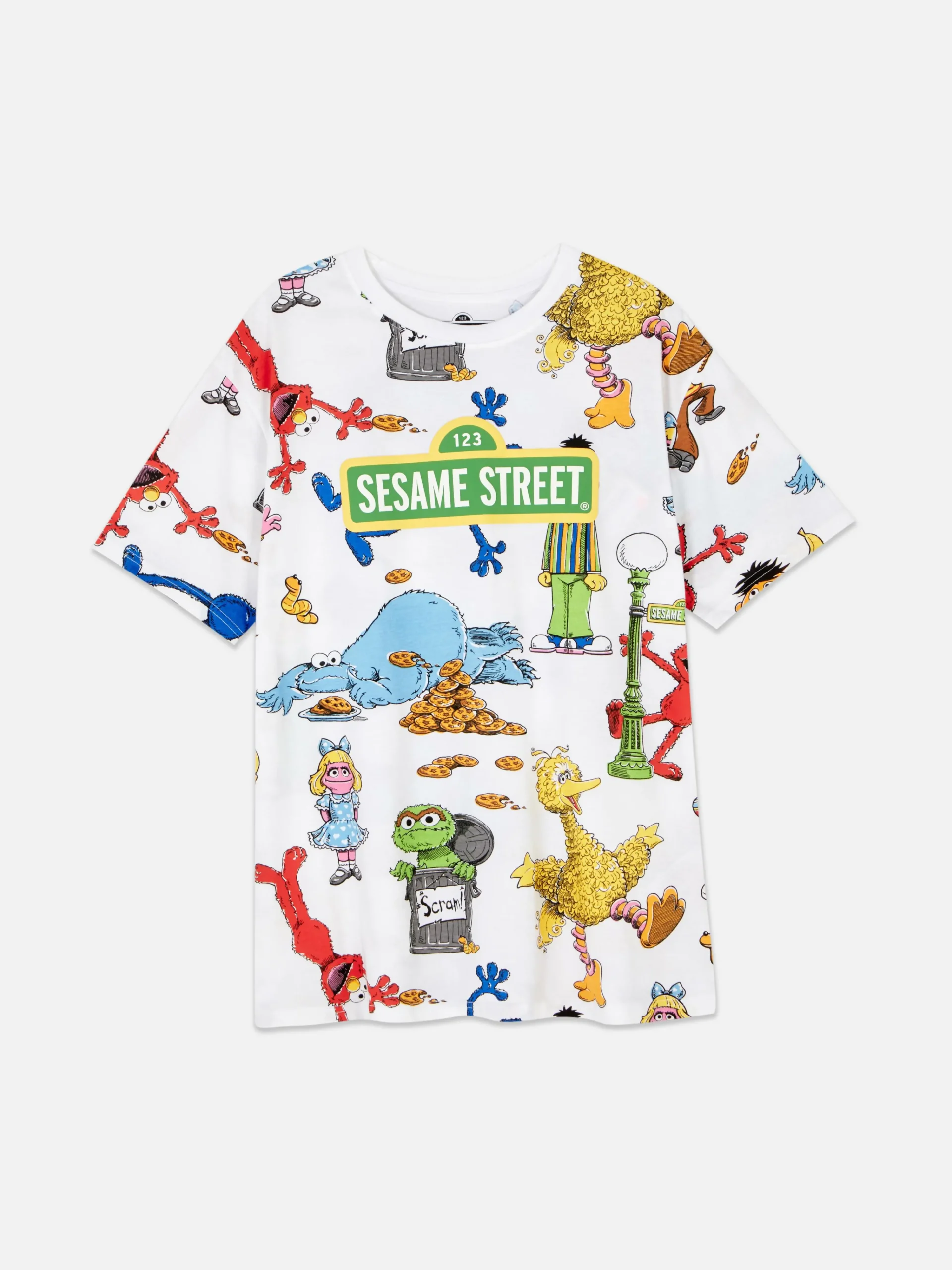 Femme Primark Hauts De Pyjama|T-shirt De Nuit Graphique 1, Rue Sésame