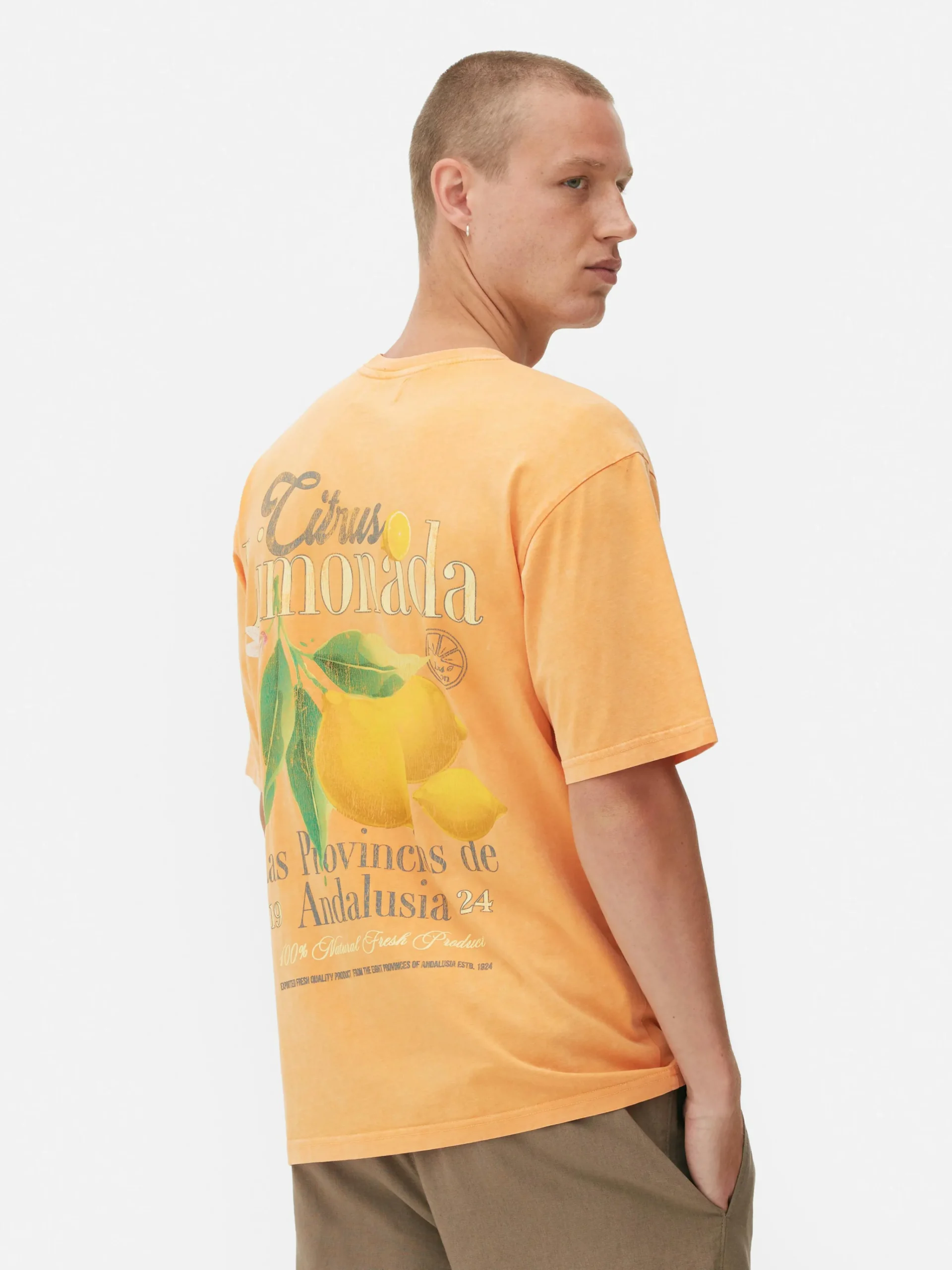 Homme Primark Hauts Et T-Shirts|T-shirt Délavé Citrus Limonada