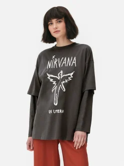 Femme Primark Hauts Et T-Shirts|T-shirt Double épaisseur Nirvana