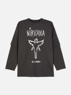 Femme Primark Hauts Et T-Shirts|T-shirt Double épaisseur Nirvana