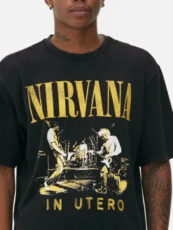 Homme Primark T-Shirts Et Sweat-Shirts À Motifs|Hauts Et T-Shirts|T-shirt Effet Délavé Nirvana
