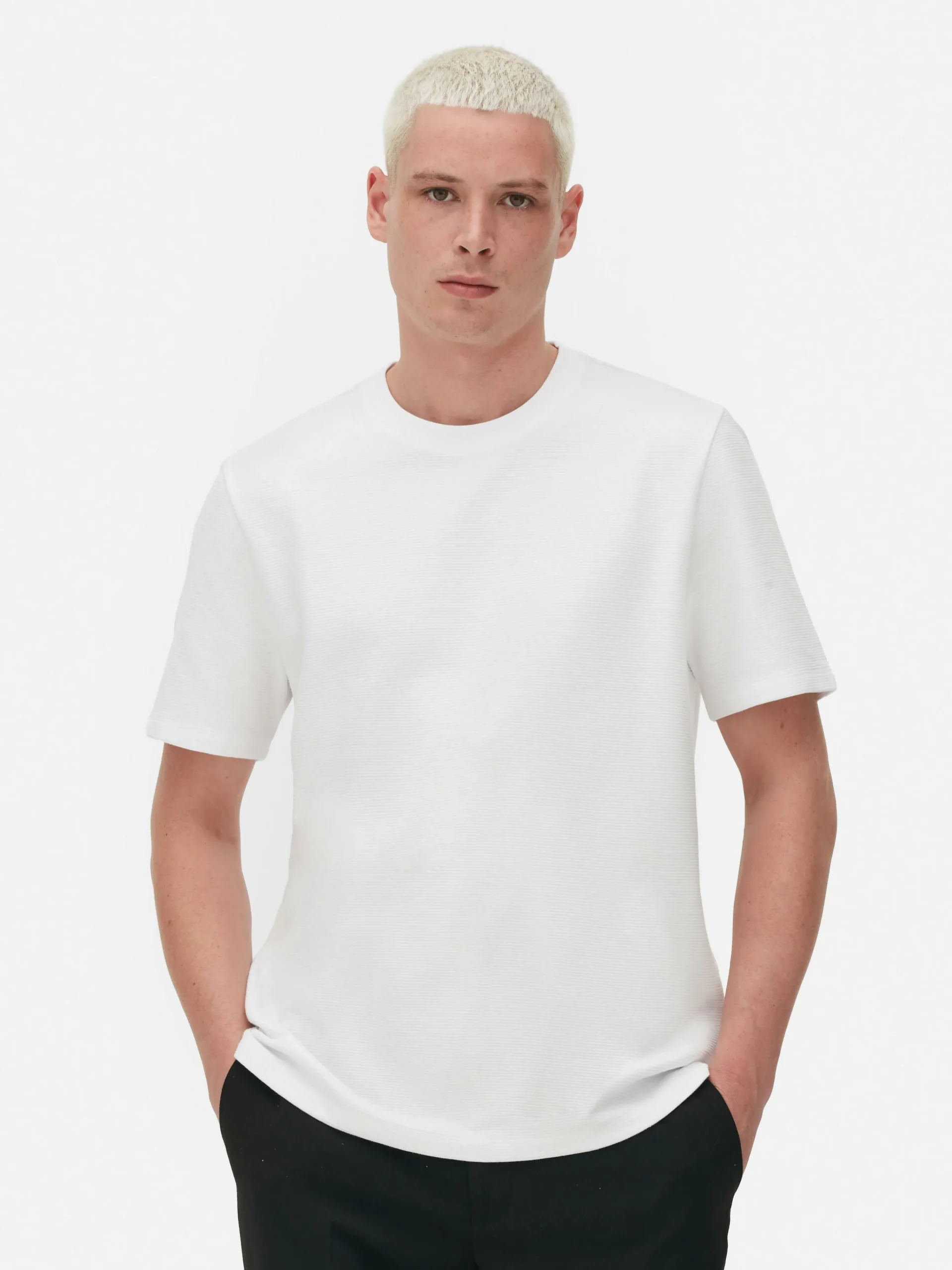 Homme Primark Hauts Et T-Shirts|T-shirt En Maille Ottoman Côtelée
