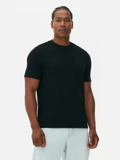 Homme Primark Hauts Et T-Shirts|T-shirt En Maille Ottoman Côtelée