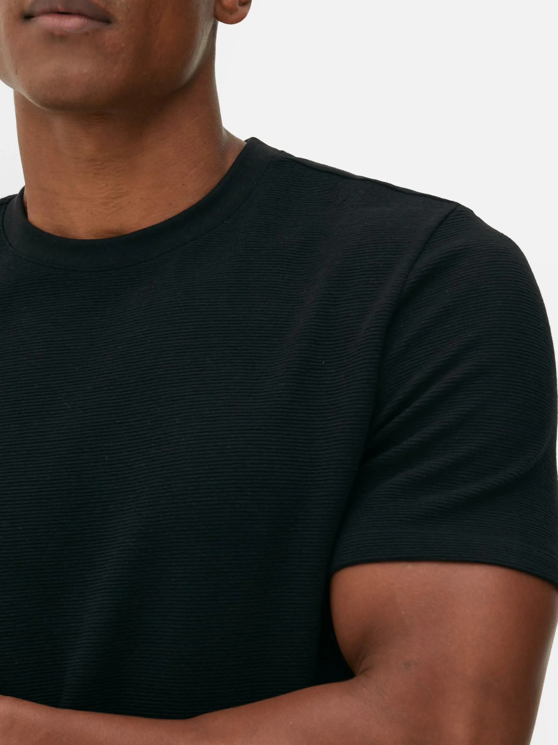 Homme Primark Hauts Et T-Shirts|T-shirt En Maille Ottoman Côtelée