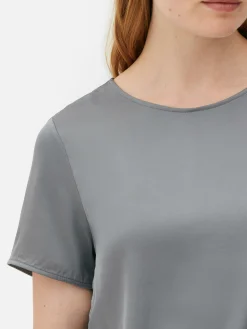Femme Primark Hauts Et T-Shirts|T-shirt En Satin à Manches Courtes The Edit