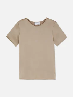 Femme Primark Hauts Et T-Shirts|T-shirt En Satin à Manches Courtes The Edit