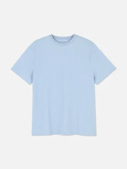 Homme Primark Hauts Et T-Shirts|T-shirt Gaufré à Col Ras-du-cou