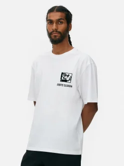 Homme Primark T-Shirts Et Sweat-Shirts À Motifs|Hauts Et T-Shirts|T-shirt Graphique Disney Mickey Mouse X Keith Haring