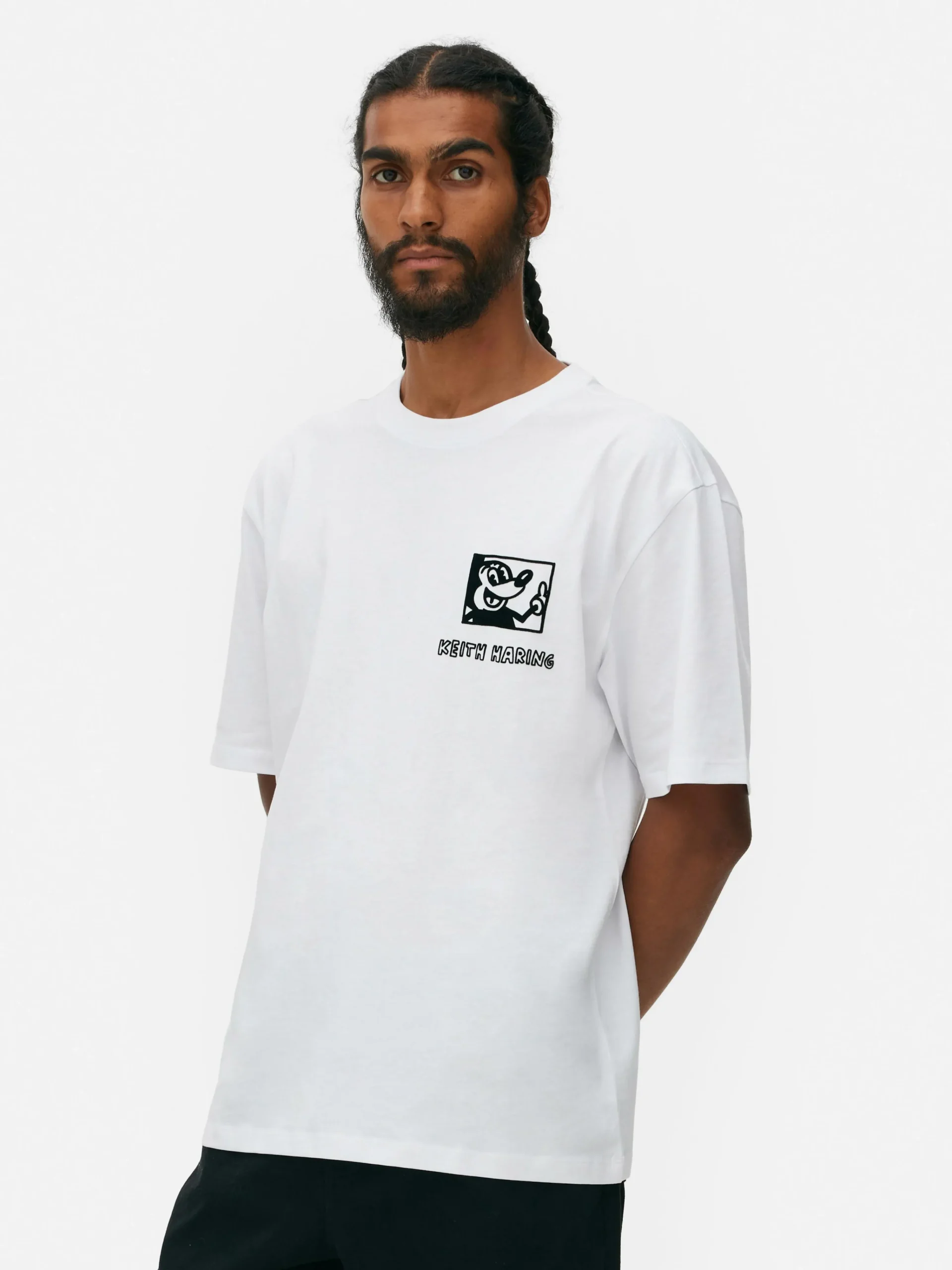 Homme Primark T-Shirts Et Sweat-Shirts À Motifs|Hauts Et T-Shirts|T-shirt Graphique Disney Mickey Mouse X Keith Haring
